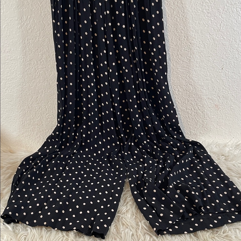 MADEWELL Tank Wide-Leg Jumpsuit in Polka Dot Black & White With Pockets Size 00 - Picture 8 of 13